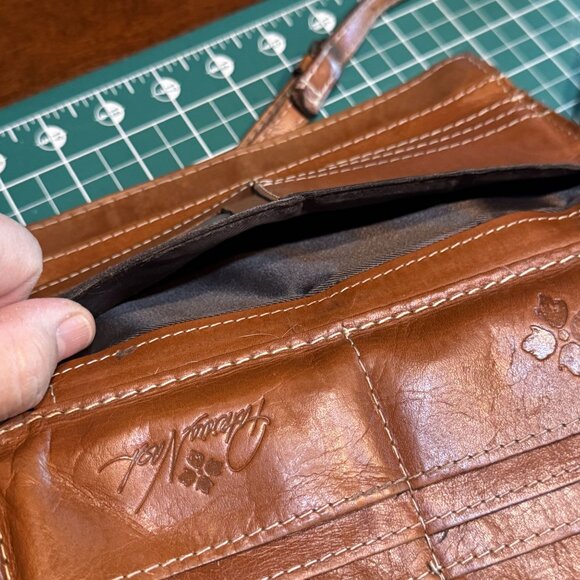 Patricia Nash Bianco Crossbody Organizer Clutch Brown Leather Shoulder Bag - Picture 13 of 13